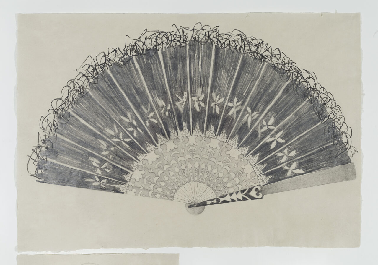 Mother's Fan, graphite on paper, 60 x 40 cm, 2012